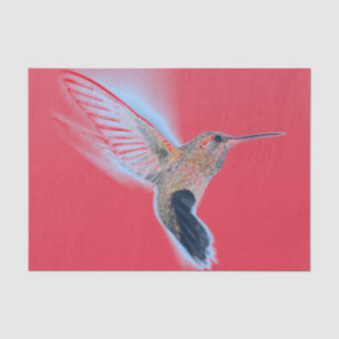FLYING HUMMINGBIRD CUSTOMIZABLE RED Tissue Paper