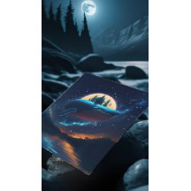 Flying Humpback Whale Moonlight Sea Starry Forests