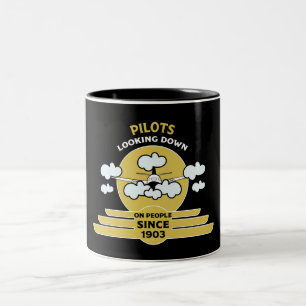 Flying Instructor Flying School Graduate Pro Two-Tone Coffee Mug