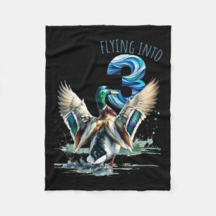Flying Into 3 Duck Hunting 3rd Birthday Party 3 Ye Fleece Blanket