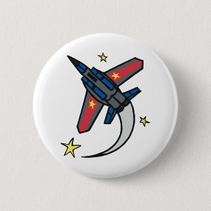 Flying Jet Plane 2 Inch Round Button