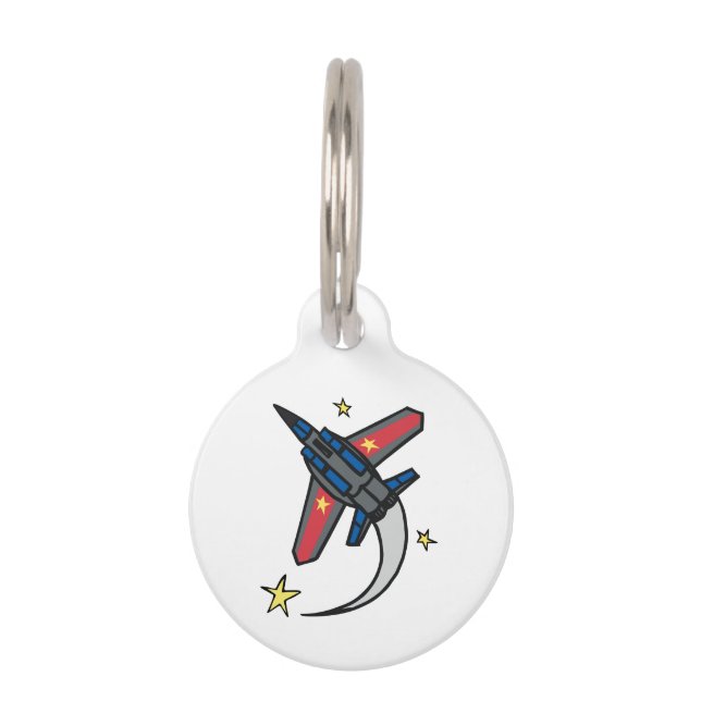 Flying Jet Plane Pet Tag (Front)