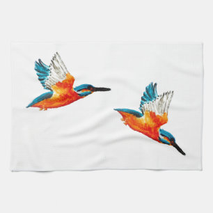 Flying Kingfisher Art Kitchen Towel