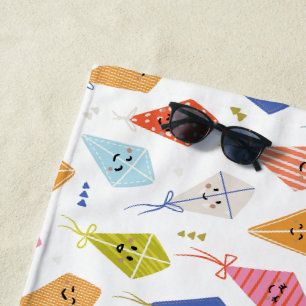 Flying kites nursery family beach towel
