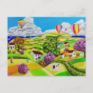 Flying kites postcard