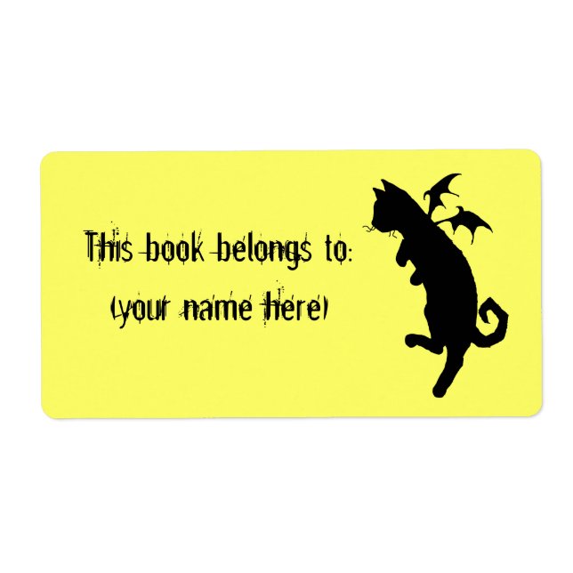 Flying kitteh bookplate, square (Front)