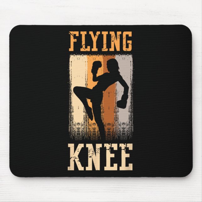 Flying Knee Defense Kick Punch Karate Professional Mouse Pad (Front)