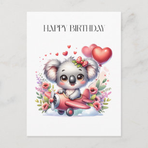 Flying Koala Birthday Holiday Postcard