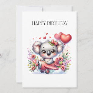 Flying Koala Birthday Invitation