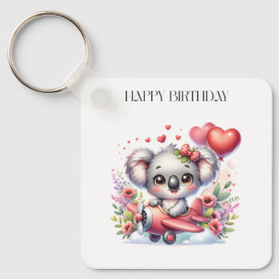 Flying Koala Birthday Keychain