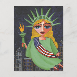 Flying Lady Liberty - carte postale