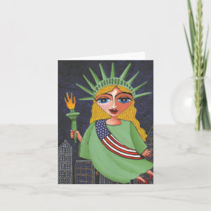 Flying Lady Liberty - notecard / invites