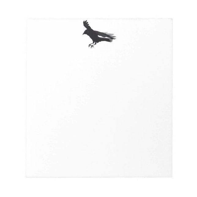 Flying Landing Black Crow Art Notepad (Front)