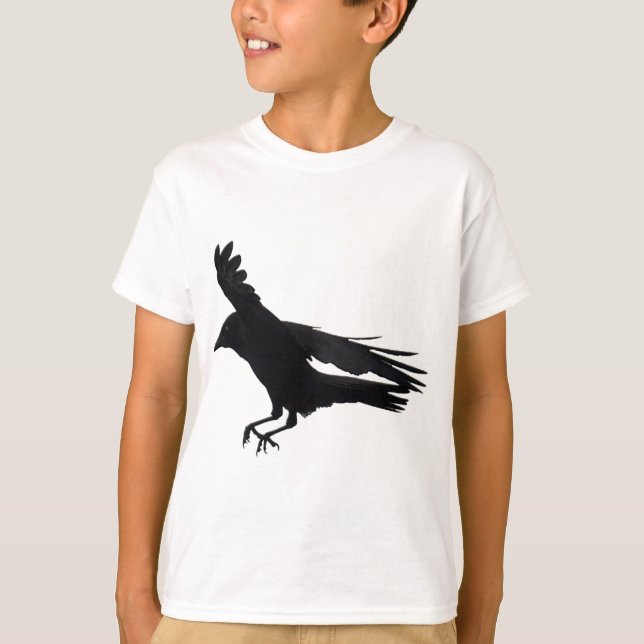 Flying Landing Black Crow Art T-Shirt (Front)