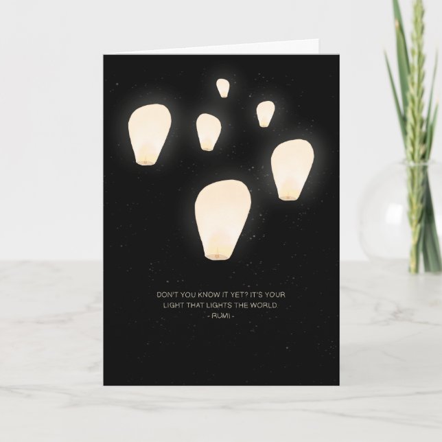 Flying Lantern Rumi Card (Front)