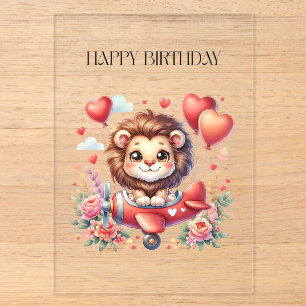 Flying Lion Birthday Acrylic Invitations
