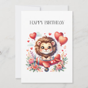 Flying Lion Birthday Announcement