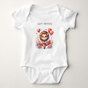 Flying Lion Birthday Baby Bodysuit