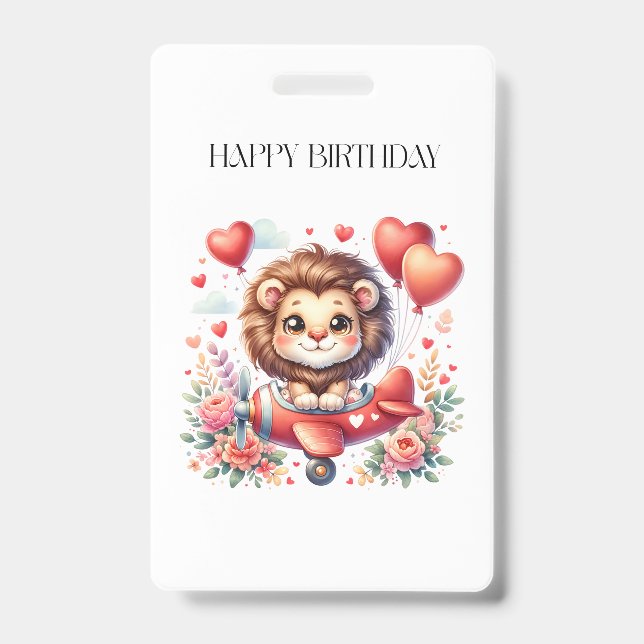 Flying Lion Birthday Badge (Front)
