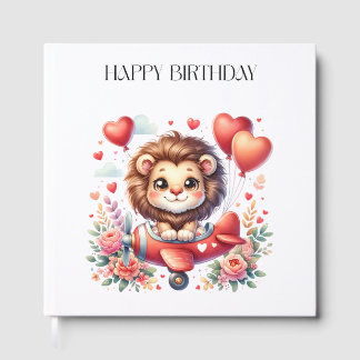 Flying Lion Birthday Guest Book