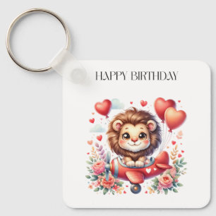 Flying Lion Birthday Keychain