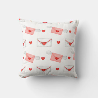 Flying Love Letters Pattern Throw Pillow