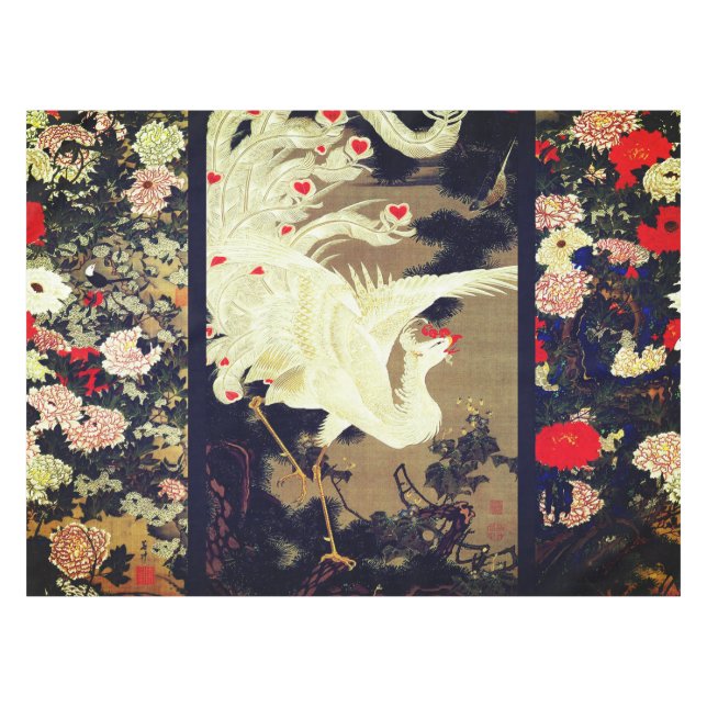 FLYING LOVE PHOENIX,Feathers,Hearts Valentine Day Tablecloth (Front (Horizontal))