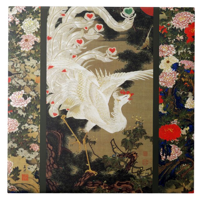 FLYING LOVE PHOENIX,Feathers,Hearts Valentine Day Tile (Front)