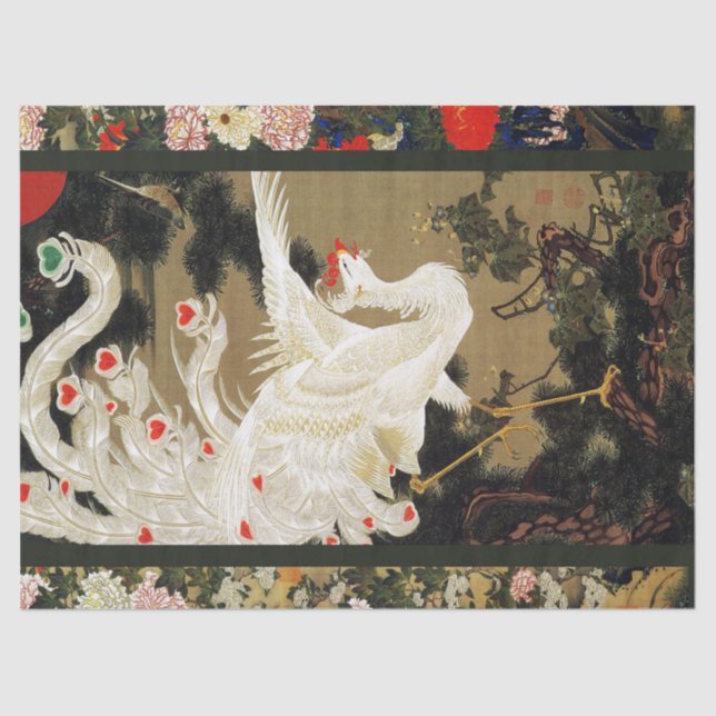 FLYING LOVE PHOENIX,Feathers,Hearts Valentine Day Tissue Paper (Front)