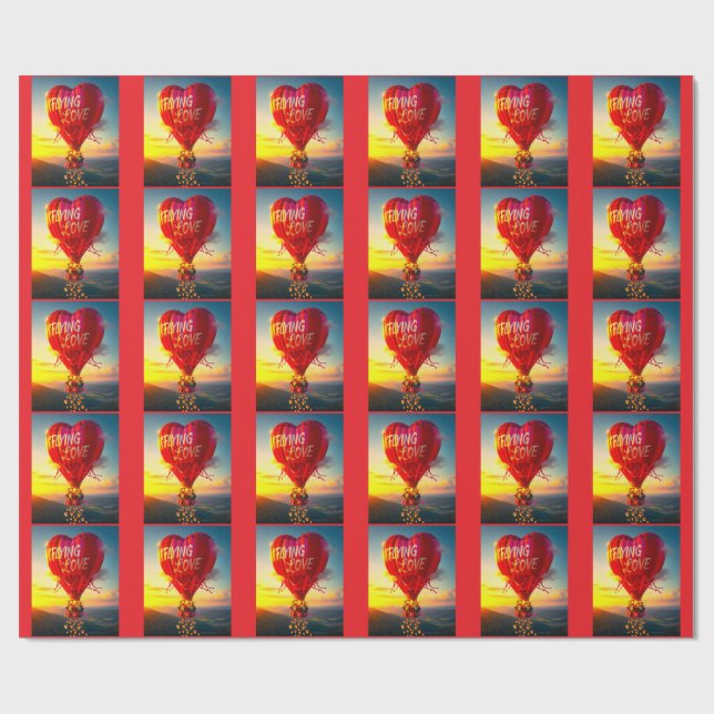 FLYING LOVE THIS CHRISTMAS WRAPPING PAPER (Flat)