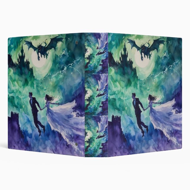 Flying Lovers - Watercolor Painting Binder (Background)