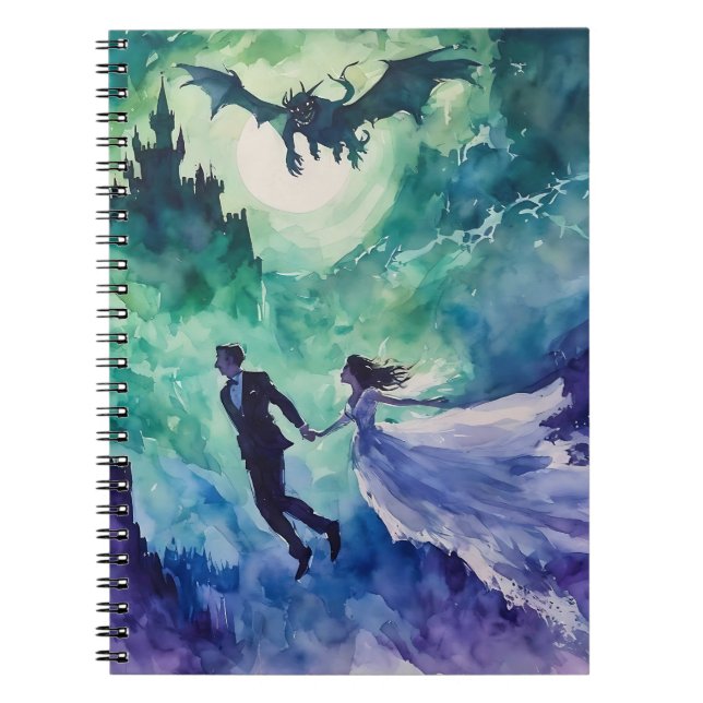 Flying Lovers - Watercolor Painting Notebook (Front)