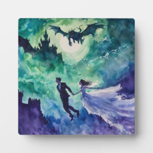 Flying Lovers - Watercolor Painting Plaque