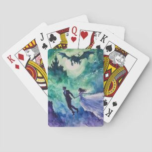 Flying Lovers - Watercolor Painting Playing Cards