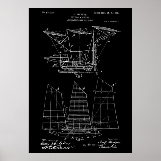Flying machine patent poster (Front)