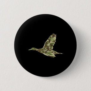 Flying Mallard Duck Camouflage Camo Duck Hunting C 2 Inch Round Button