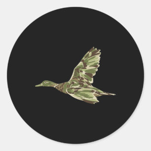 Flying Mallard Duck Camouflage Camo Duck Hunting C Classic Round Sticker