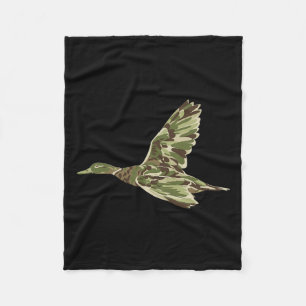 Flying Mallard Duck Camouflage Camo Duck Hunting C Fleece Blanket