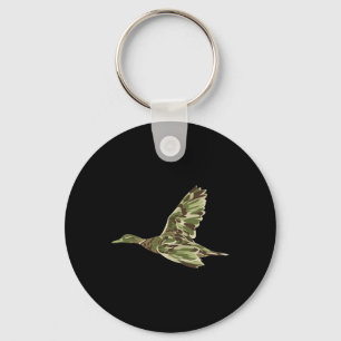 Flying Mallard Duck Camouflage Camo Duck Hunting C Keychain