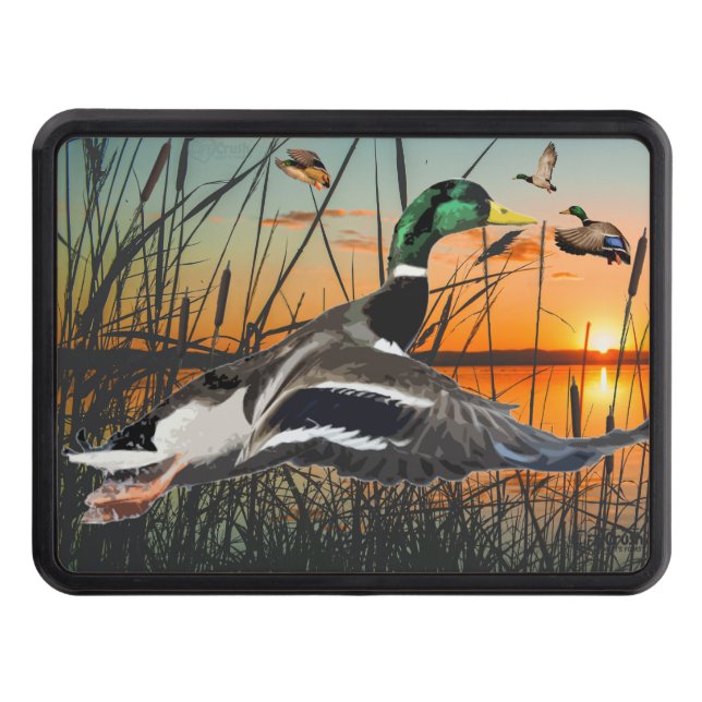Flying Mallard Duck Hunting trailer Hitch Cover (Front)