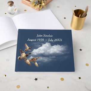 Flying Mallard Ducks For Memorial Service Guest Book