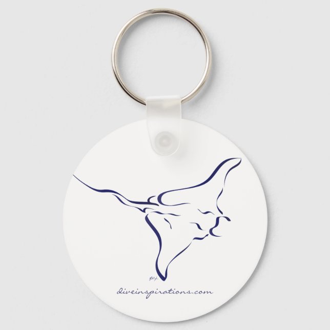 Flying Manta Ray Keychain (Front)
