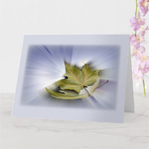 Flying maple leaves card