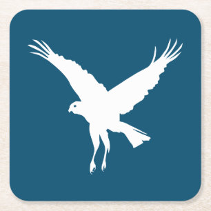 Flying marsh harrier square paper coaster