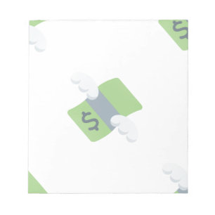 flying money emoji notepad