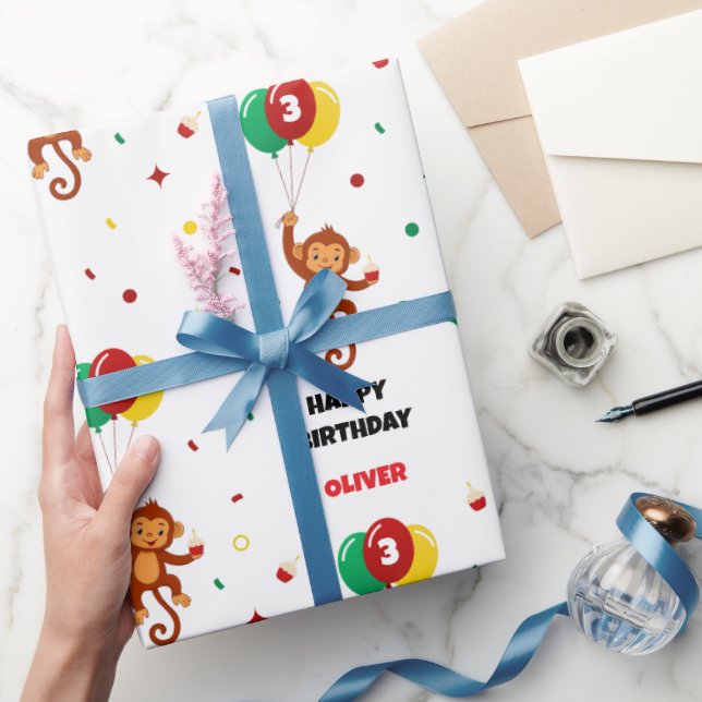Flying Monkey Balloon Wrapping Paper (Gifting)