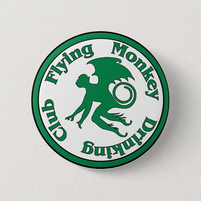 Flying Monkey Drinking Club 2 Inch Round Button (Front)