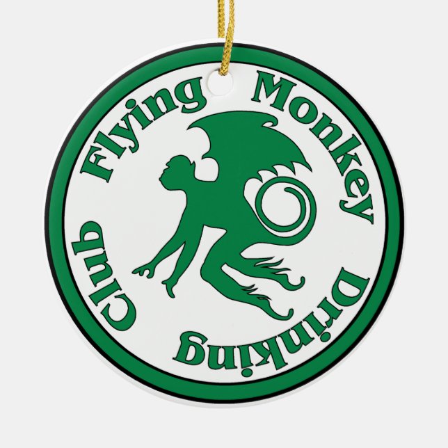 Flying Monkey Drinking Club Ceramic Ornament (Front)