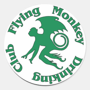 Flying Monkey Drinking Club Classic Round Sticker
