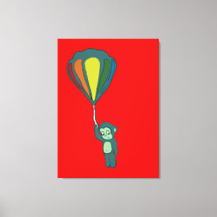 flying monkey : hot air balloon canvas print